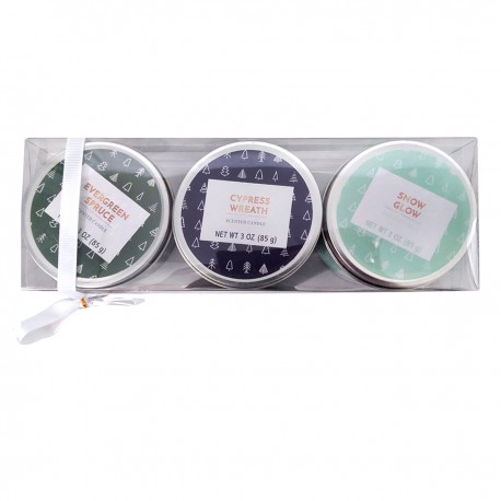 Kit 3 Velas Aromatizantes Hojalata Pino