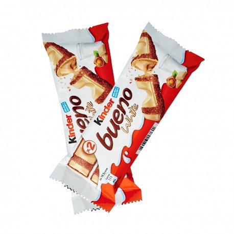 2 Paquetes De Chocolates Kinder Bueno White 19.5g