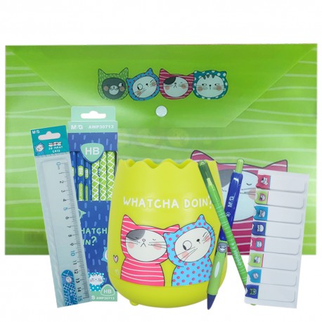 Paquete Kit Útiles Escolares M&g 7 Piezas Verde