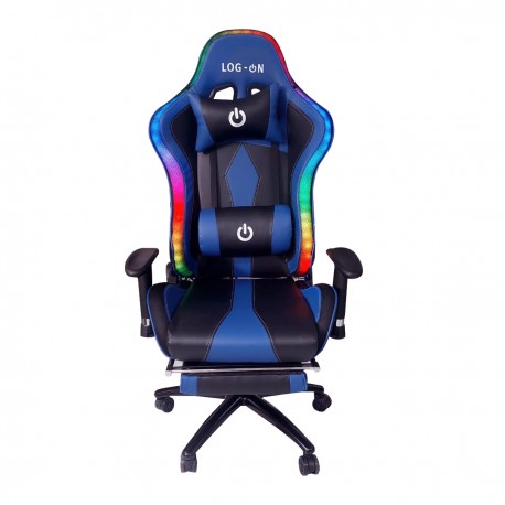 Silla Gamer Ergonómica con Reposa Pies Luces RGB