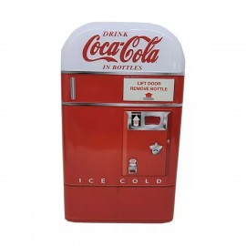 Alcancía Lata Metálica Diseño Refrigerador Coca Cola