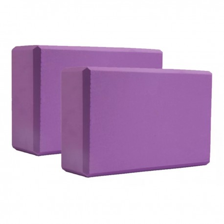 Paquete 2 Bloques  Antideslizantes Para Yoga Morado