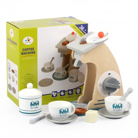 Cafetera de Madera Juguete Infantil con Accesorios