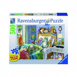 Rompecabezas Siesta de Gatos Ravensburger 500 Pzas Xl