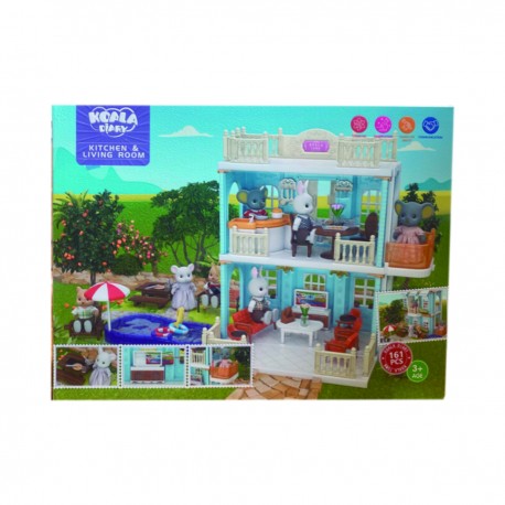 Juguete Casa Miniatura Cocina Sala de Estar Niños Koala