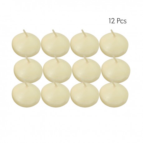 Set de 12 Velas Flotantes Decorativas Color Amarillo