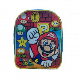 Mochila Diseño Super Mario Kinder Azul